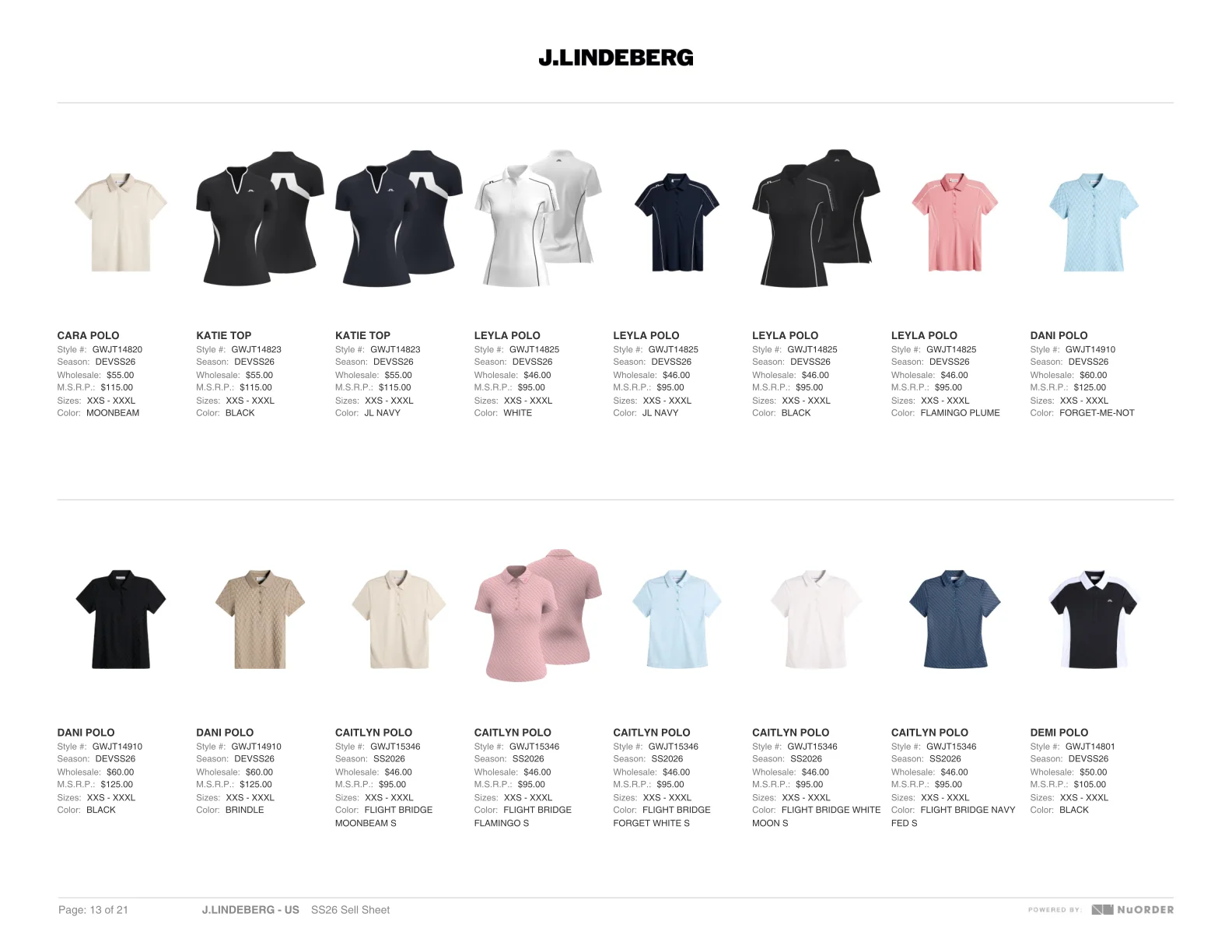 J.Lindeberg — SS26 Sales Book — Page 13